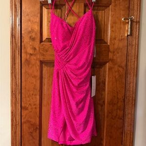 Elegant Backless Pink Dress